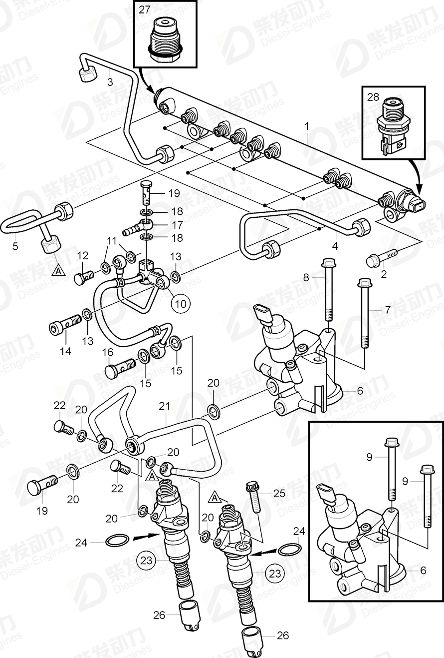 volvo penta Injection pump 3801277 Drawing